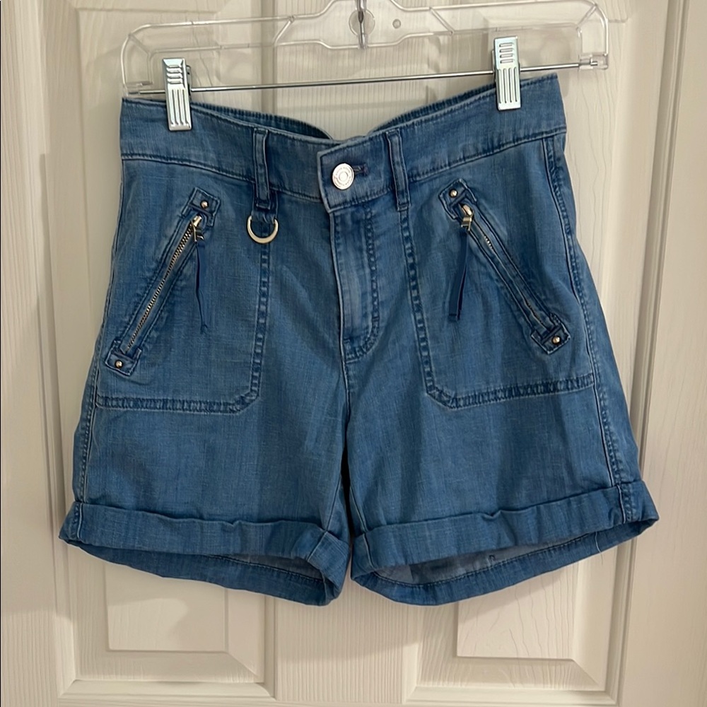White House Black Market Blue Jean Shorts with Cuffed Hem